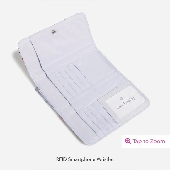 Vera Bradley RFID Smartphone Wristlet Cotton Quilted ✨ Merry Mischief Snow Day - Picture 8 of 16
